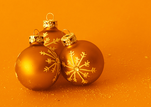 Gold Christmas balls