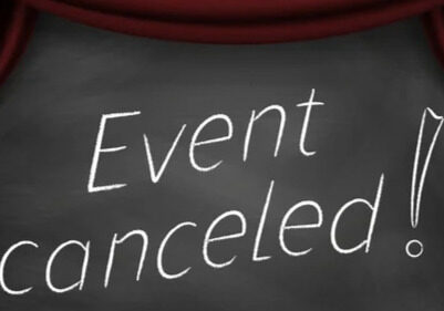 Event canceled Schild