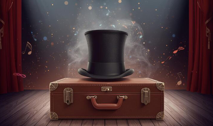 magischer Aktenkoffer und Zylinder